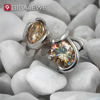 GIGAJEWE Moissanite Golden Round Cut Total 1.0ct Lab Grown Diamond Silver Earrings Fashion Jewelry Girlfriend Gift
GIGAJEWE Moissanite Golden Round Cut Total 1.0ct Lab Grown Diamond Silver Earrings Fashion Jewelry Girlfriend Gift