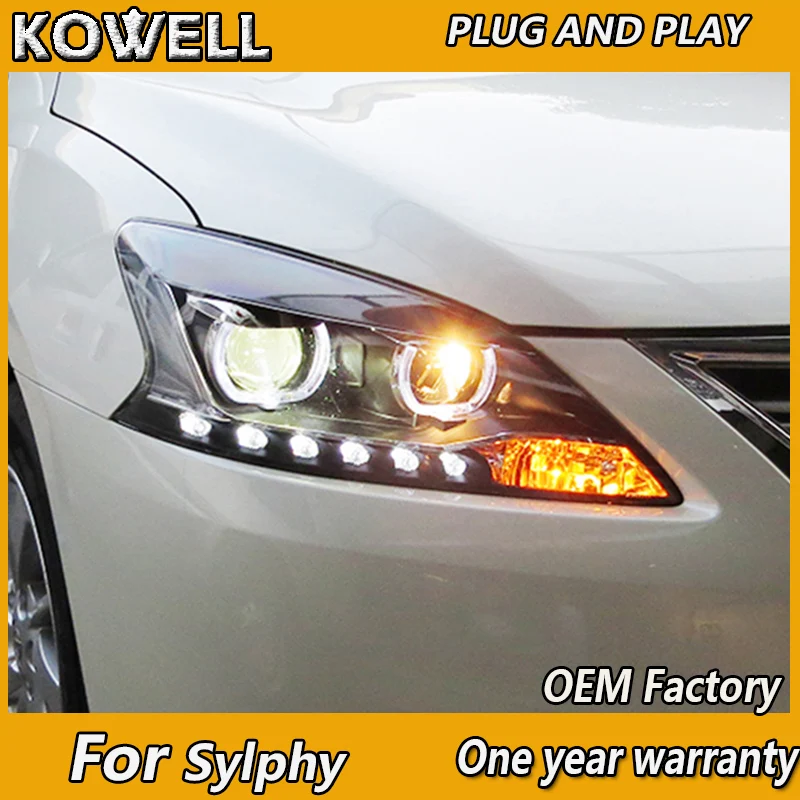 KOWELL Car Styling for Sylphy Headlights 2012 2013 2014 2015 Sentra LED Headlight LED DRL Bi Xenon Lens High Low Beam Parking
KOWELL Car Styling for Sylphy Headlights 2012 2013 2014 2015 Sentra LED Headlight LED DRL Bi Xenon Lens High Low Beam Parking