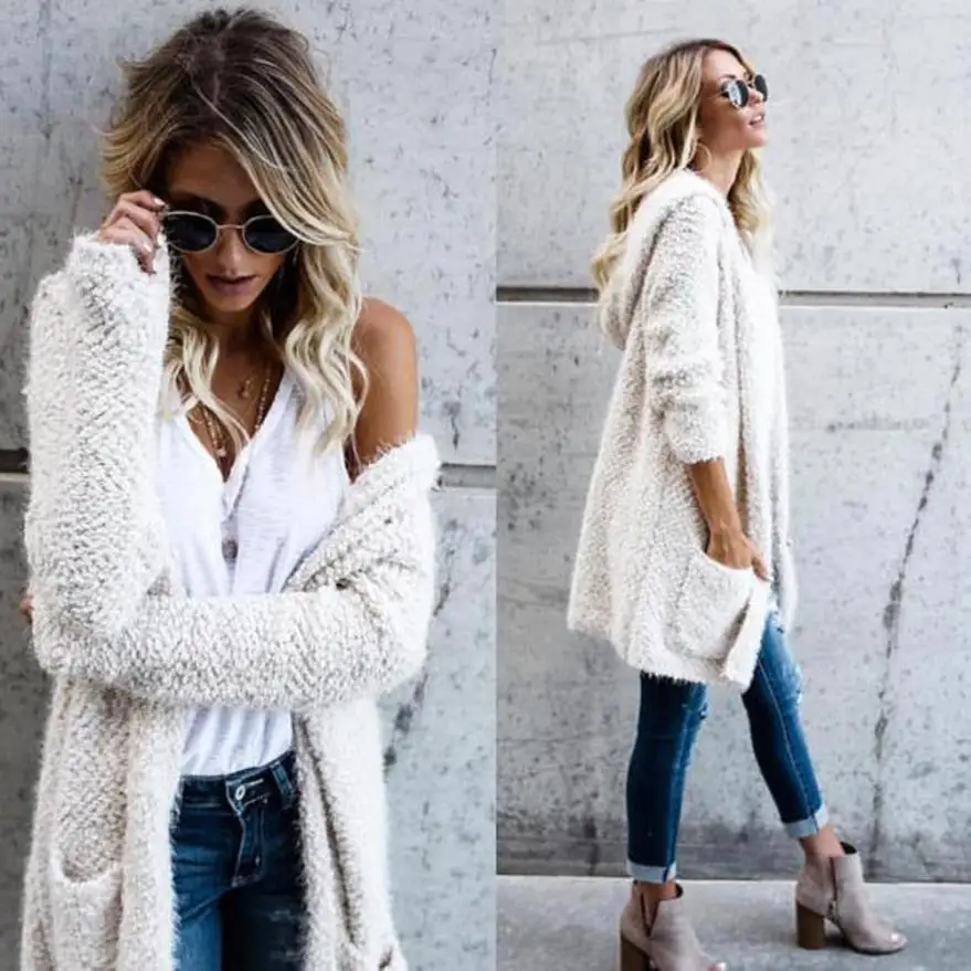 Outerwear & Coats Jackets Lambswool Hoodie Knit Cardigan Sweaters Outerwear with Pocket Coats And Jackets Women 2018
Outerwear & Coats Jackets Lambswool Hoodie Knit Cardigan Sweaters Outerwear with Pocket Coats And Jackets Women 2018