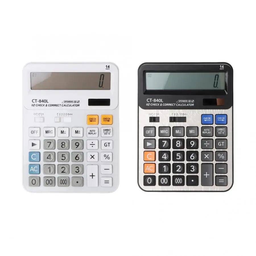 14 Digits Dual Power Drive Solar Power Electronic Calculator with Back to Check Function
14 Digits Dual Power Drive Solar Power Electronic Calculator with Back to Check Function