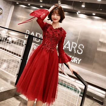 Wedding Party Dress Midi Long Puffy Dresses For Prom Gown Fiesta Vestido Robe Ceremonie Femme Bridesmaid Dresses 2019 TS1374
Wedding Party Dress Midi Long Puffy Dresses For Prom Gown Fiesta Vestido Robe Ceremonie Femme Bridesmaid Dresses 2019 TS1374