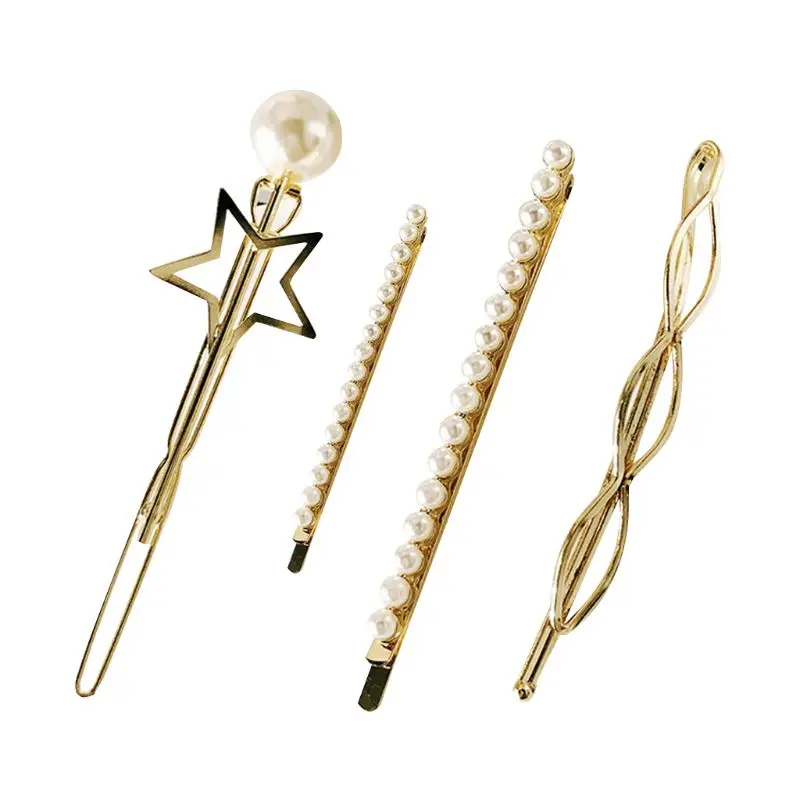 4Pcs/Set Geometric Metallic Bobby Pins Women Girls Vintage Imitation Pearl Hollow Star Hexagon Hair Clips Side Bangs Barrettes
4Pcs/Set Geometric Metallic Bobby Pins Women Girls Vintage Imitation Pearl Hollow Star Hexagon Hair Clips Side Bangs Barrettes