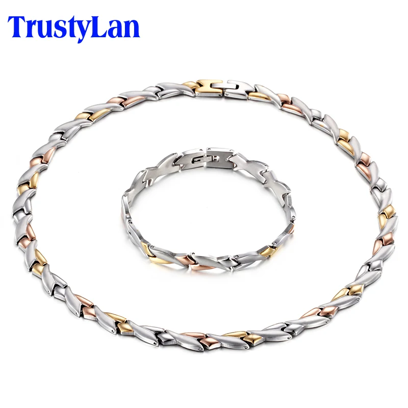 TrustyLan Fashion 48CM Long Necklace Body Chain For Women Rose Gold Mix Color Steel Bracelets Best Friend Jewelry Sets Jewellery
TrustyLan Fashion 48CM Long Necklace Body Chain For Women Rose Gold Mix Color Steel Bracelets Best Friend Jewelry Sets Jewellery