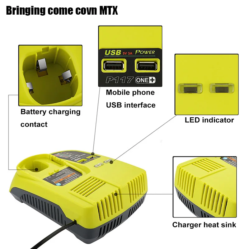 Free shipping for Ryobi P117 Replacement Charger for 12-18V NI-CD NI-MH Li-ion Rechargeable Battery for Power Tools Battery P108
Free shipping for Ryobi P117 Replacement Charger for 12-18V NI-CD NI-MH Li-ion Rechargeable Battery for Power Tools Battery P108