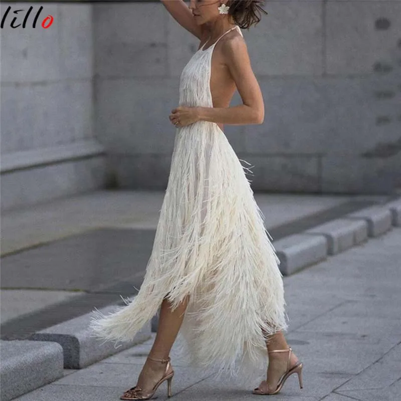 Free shipping Sexy fringed dress Open back hanging neck new fashion temperament sexy women's summer dress elegant elegant dress
Free shipping Sexy fringed dress Open back hanging neck new fashion temperament sexy women's summer dress elegant elegant dress
