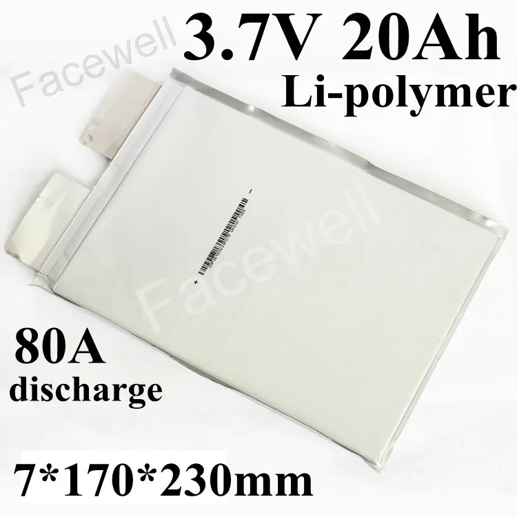 High power li polymer battery 3.7v 20Ah li po 3.7v 4C rate 80A discharge for power tool battery pack diy lifepo4 20ah
High power li polymer battery 3.7v 20Ah li po 3.7v 4C rate 80A discharge for power tool battery pack diy lifepo4 20ah