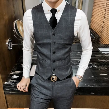 3XL suit vest men business casual mens vest slim design grid vests men Waistcoat gray
3XL suit vest men business casual mens vest slim design grid vests men Waistcoat gray