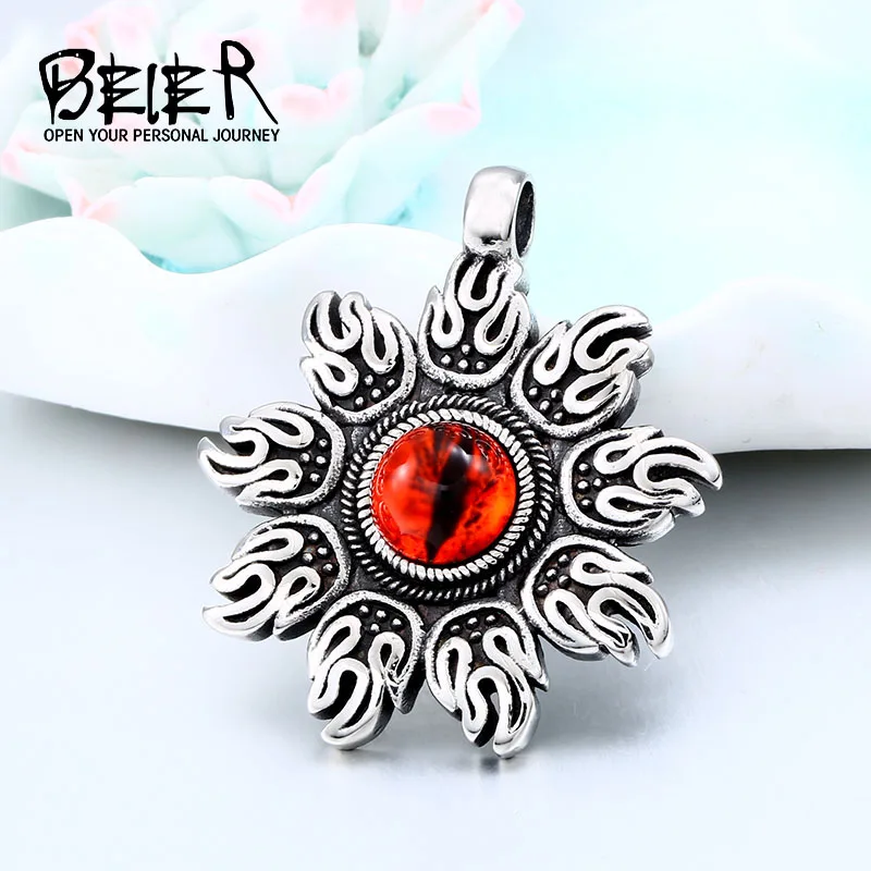BEIER Stainless steel Fire with Art red Glass Round Pendant Necklace Punk rock chain for man women jewelry Boys gift BP8-271
BEIER Stainless steel Fire with Art red Glass Round Pendant Necklace Punk rock chain for man women jewelry Boys gift BP8-271