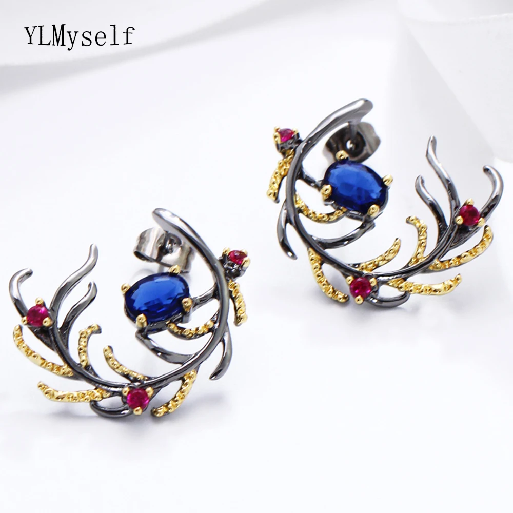Charming Beautiful leaf earring Blue Rose color stones crystal CZ Black Gun Plated Jewelry & Accessories Bohemia big earrings
Charming Beautiful leaf earring Blue Rose color stones crystal CZ Black Gun Plated Jewelry & Accessories Bohemia big earrings