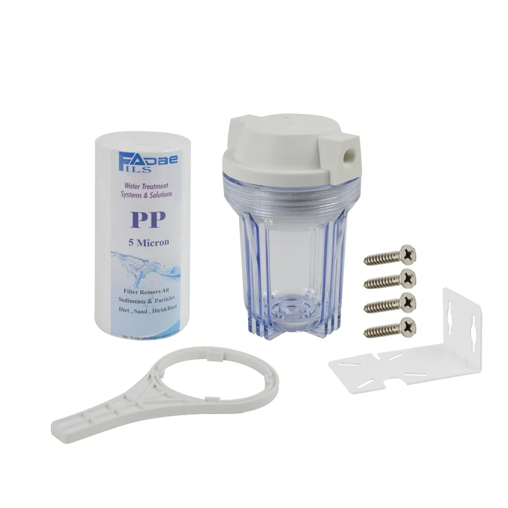 New 2016 Water Purifier Pre-Filter 5inch Housing Transparent color with 5inch pp 5micron filter and wrench
New 2016 Water Purifier Pre-Filter 5inch Housing Transparent color with 5inch pp 5micron filter and wrench