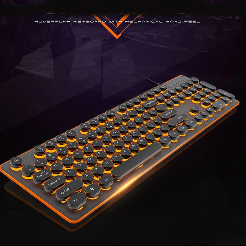 USB LED Backlit Retro Typewriter Keyboard Round Keycaps -104 Keys Vintage Inspired Steampunk Gaming Keyboard for PC
USB LED Backlit Retro Typewriter Keyboard Round Keycaps -104 Keys Vintage Inspired Steampunk Gaming Keyboard for PC