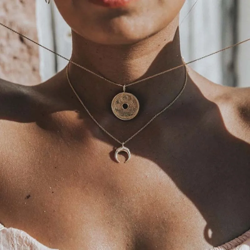 New 2018 Bohemian Multilayer Gold Horn Necklace, maxi Long Crescent Moon Necklace,Double Necklace Pendant For Women Charm x77
New 2018 Bohemian Multilayer Gold Horn Necklace, maxi Long Crescent Moon Necklace,Double Necklace Pendant For Women Charm x77