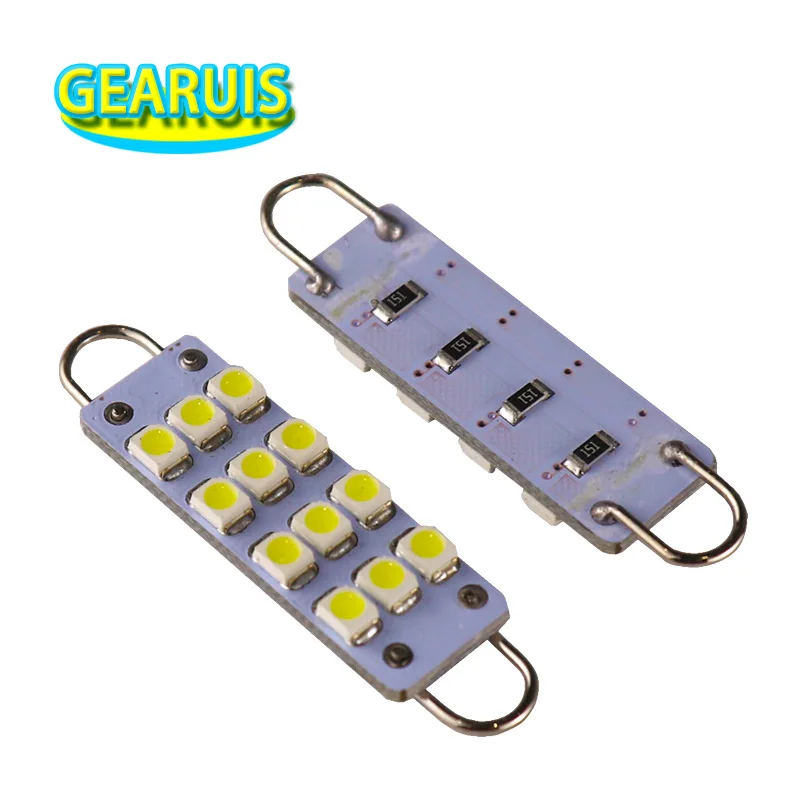 100pcs Rigid loop Festoon 44mm 12 SMD 3528 1210 LED 211-2 211 212 212-2 561 562 Interior Car Dome Cargo light White 12V
100pcs Rigid loop Festoon 44mm 12 SMD 3528 1210 LED 211-2 211 212 212-2 561 562 Interior Car Dome Cargo light White 12V