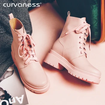 Curvaness New Punk Women Ankle Boots Soft Leather Lace-Up Boots Platform Thick Heel Round Toe Autumn Shoes Ladies Martin Boots
Curvaness New Punk Women Ankle Boots Soft Leather Lace-Up Boots Platform Thick Heel Round Toe Autumn Shoes Ladies Martin Boots