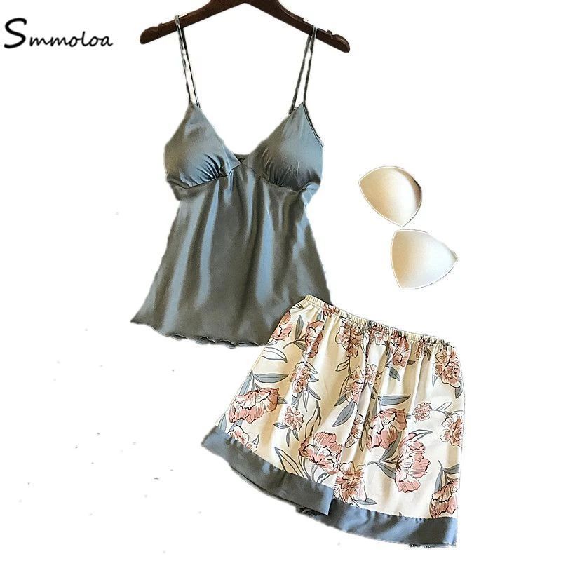 Smmoloa 2019 Women Sexy Lingerie Satin Silk Badydoll Floral Print Nightwear Two Piece Pajamas Set
Smmoloa 2019 Women Sexy Lingerie Satin Silk Badydoll Floral Print Nightwear Two Piece Pajamas Set