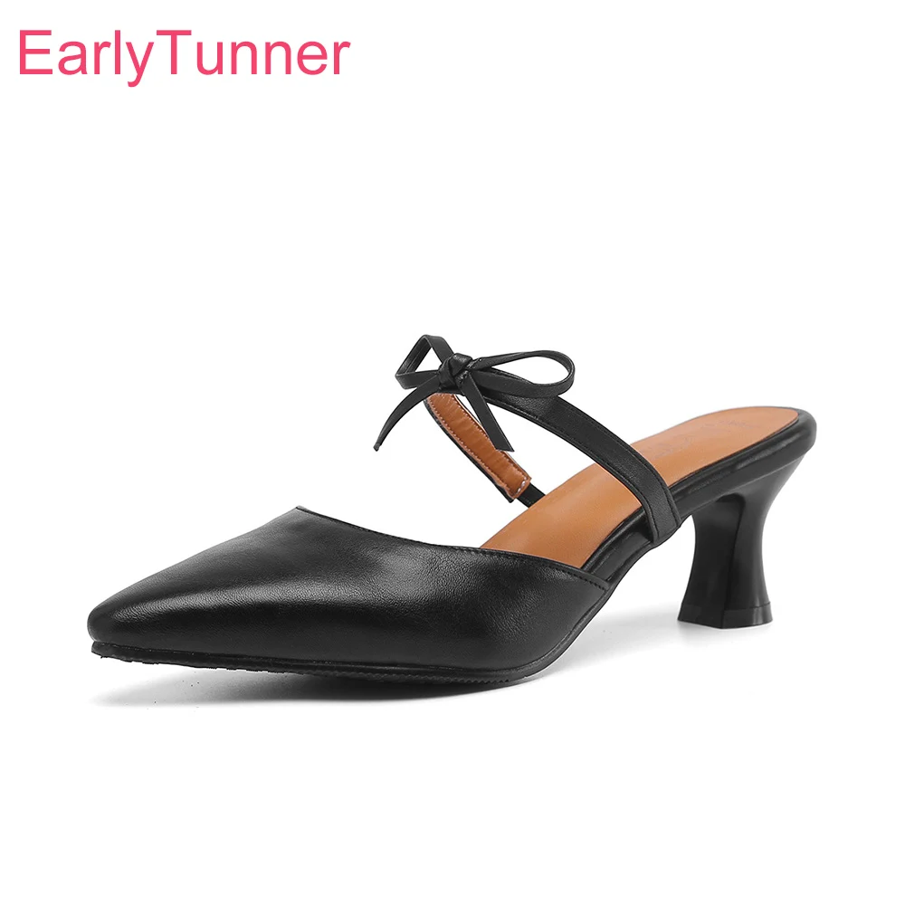 Фото  Brand New Comfortable Black Apricot Women Causal Slipper High Heel Lady Nude Shoes ES921 Plus Big Small Size 11 28 43 46 | Обувь