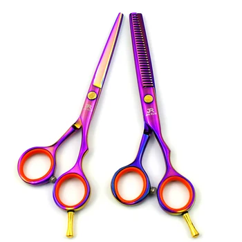 Purple Color 5.5 Inch Hair Shear Couple Stainless Steel 6cr13 Hairdressing Cut Scissor Hair Thining Scissor Set For Hairstylist
Purple Color 5.5 Inch Hair Shear Couple Stainless Steel 6cr13 Hairdressing Cut Scissor Hair Thining Scissor Set For Hairstylist