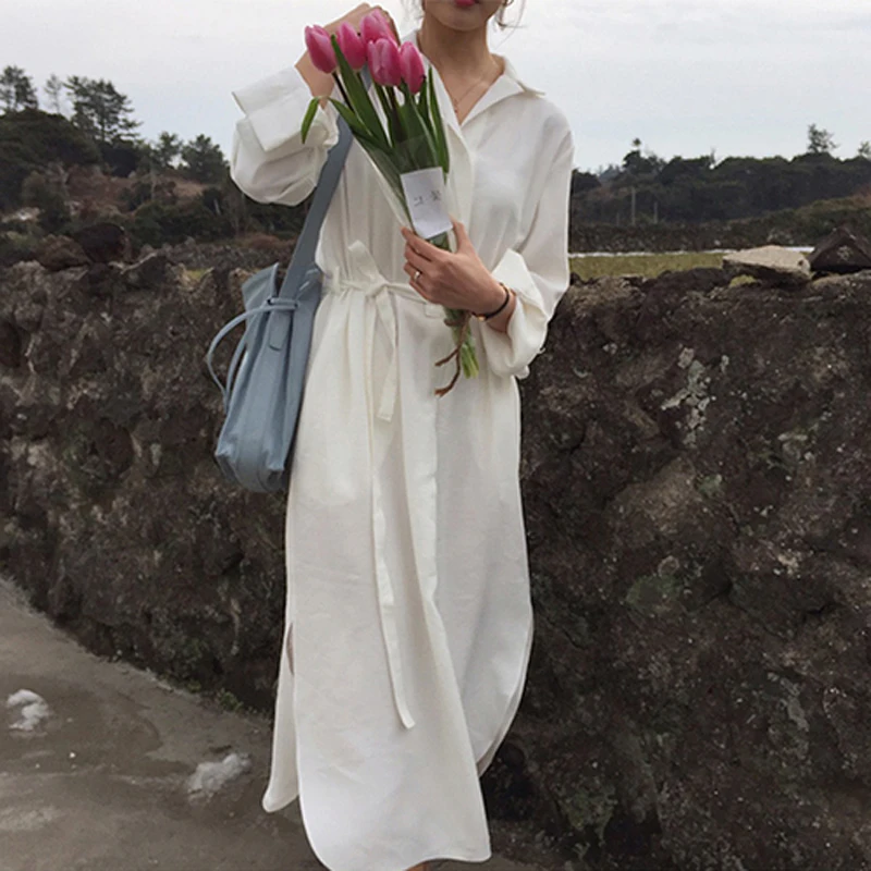 Elegant Lady Long Shirt Dress Solid Color Long Sleeve Buttons Belt Dress Robe Longue Vestido Largo Vestiti Lunga
Elegant Lady Long Shirt Dress Solid Color Long Sleeve Buttons Belt Dress Robe Longue Vestido Largo Vestiti Lunga