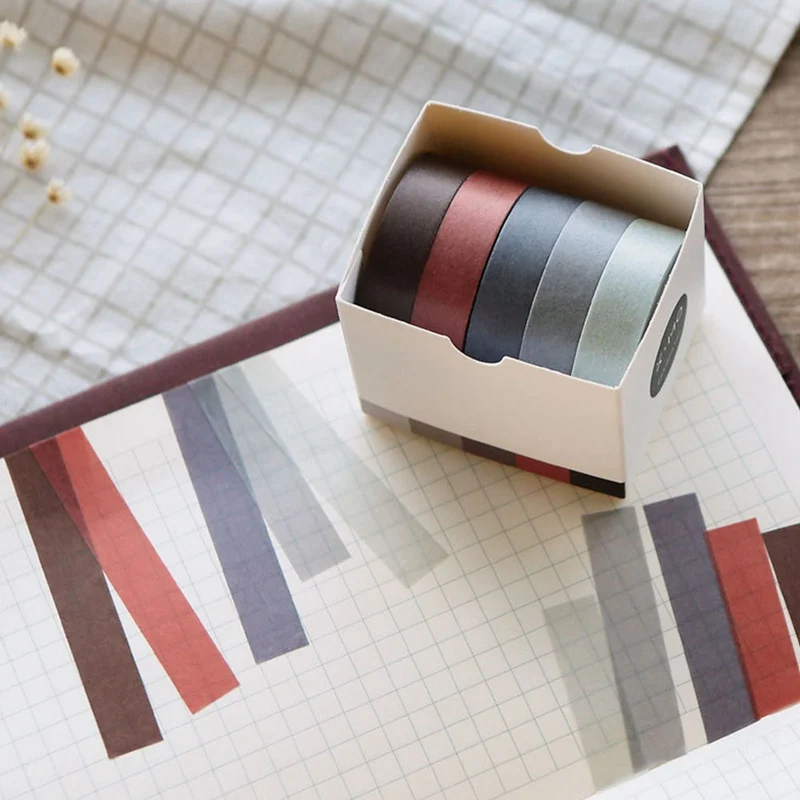 5 Pcs/pack Color Library Washi Tape DIY Decoration Scrapbooking Solid Color Masking Tape Adhesive Tape Label Sticker Stationery
5 Pcs/pack Color Library Washi Tape DIY Decoration Scrapbooking Solid Color Masking Tape Adhesive Tape Label Sticker Stationery