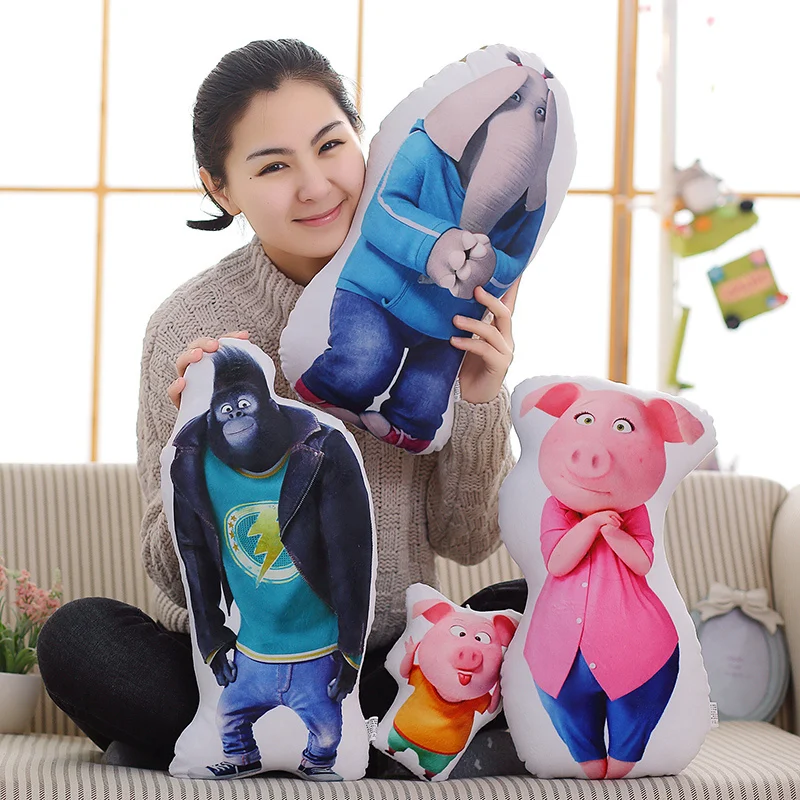 Новая горячая Поющая киноподушка Buster Moon Johnny Dolls Подушка животные диван с принтом