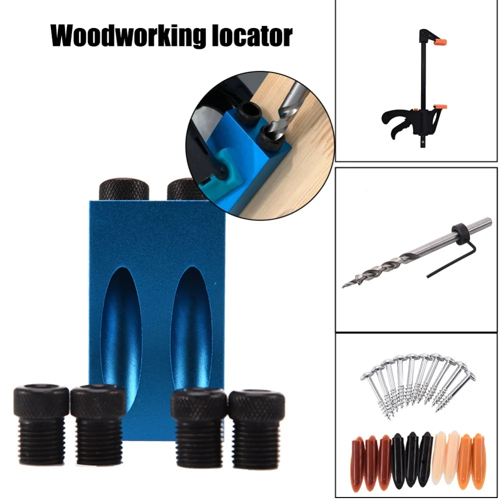 Carpentry Pocket Jig Kit 6 8 10MM Angle Drill Bit Locator Woodworking Locator Puncher Set DIY Woodworking Tools
Carpentry Pocket Jig Kit 6 8 10MM Angle Drill Bit Locator Woodworking Locator Puncher Set DIY Woodworking Tools