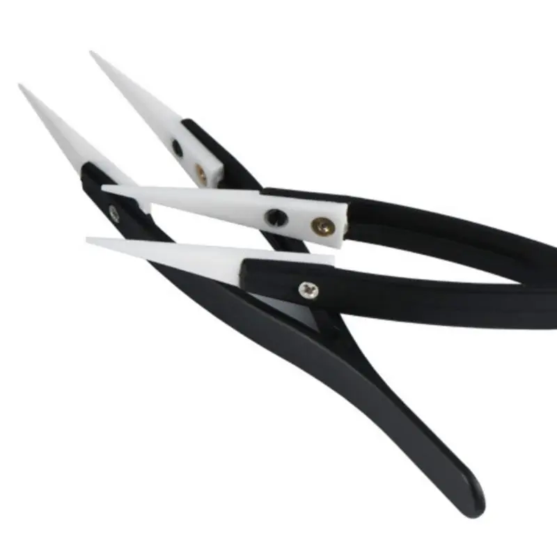 Resistance Curved Aimed Tweezers Stainless Steel Handle Ceramic Tweezers for ElectronicCigarette Hand Repair Tools Accessories
Resistance Curved Aimed Tweezers Stainless Steel Handle Ceramic Tweezers for ElectronicCigarette Hand Repair Tools Accessories