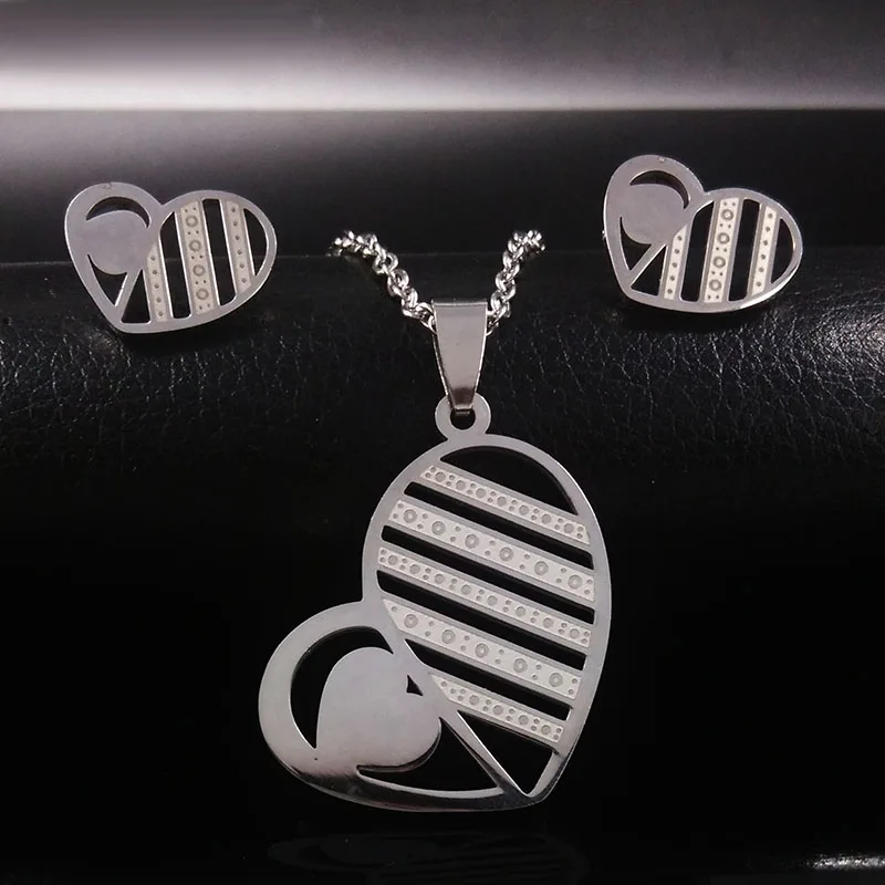 2019 Heart Silver Color Stainless Steel Jewelry Set for Women With Earrings Necklace Sets Jewelry conjunto de joyas N68206
2019 Heart Silver Color Stainless Steel Jewelry Set for Women With Earrings Necklace Sets Jewelry conjunto de joyas N68206