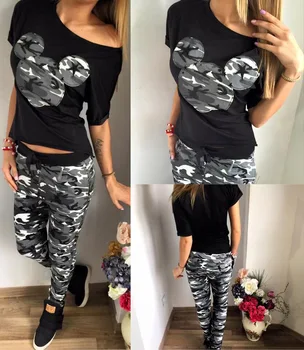 2019 Summer Tracksuit For Women 2 Piece Cartoon Mini Mouse leisure camouflage Leggings+T-shirts Sporting suit
2019 Summer Tracksuit For Women 2 Piece Cartoon Mini Mouse leisure camouflage Leggings+T-shirts Sporting suit