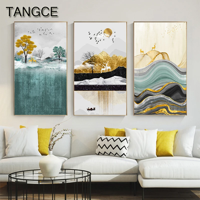 Abstract Golden Foil Canvas Painting Modern Gold Sun Deer Wall Art Picture for Living Room Nordic Blue Green Block Poster Print
Abstract Golden Foil Canvas Painting Modern Gold Sun Deer Wall Art Picture for Living Room Nordic Blue Green Block Poster Print