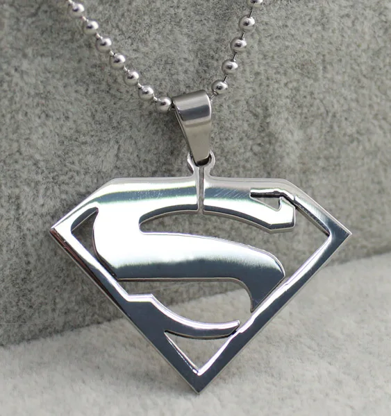 42 мм Supergirl подвеска с изображением Супермена ожерелье из нержавеющей стали