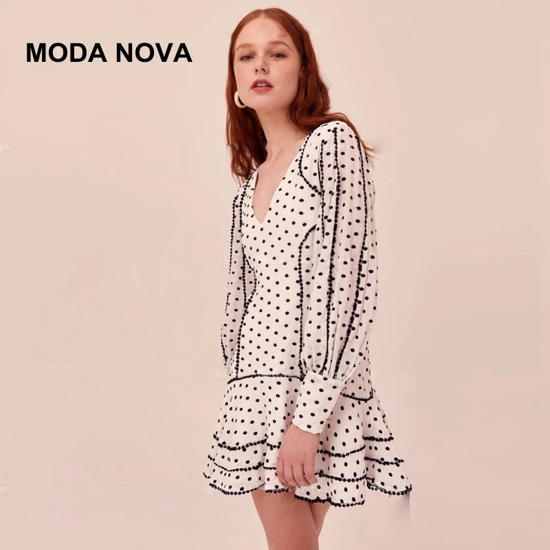 MODA NOVA/дизайнерское платье для подиума женское винтажное сексуальное с v-образным
