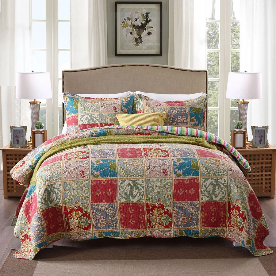 CHAUSUB Quality Bedspread Quilt Sets 3PCS Coverlet Cotton Quilts Quilted Bed Cover Pillowcase Vintage Printed Queen Size Blanket
CHAUSUB Quality Bedspread Quilt Sets 3PCS Coverlet Cotton Quilts Quilted Bed Cover Pillowcase Vintage Printed Queen Size Blanket