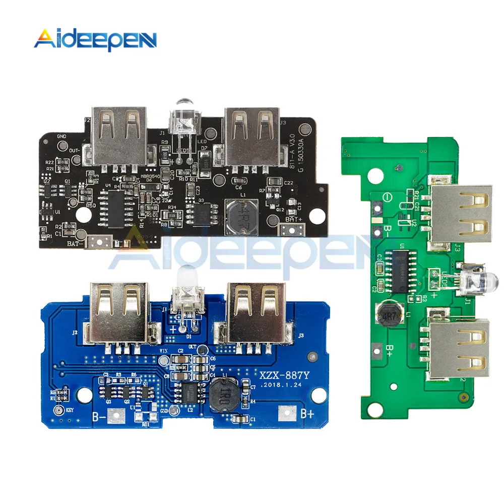 5V 1A 2A Mobile Power Bank Charger Module Dual USB Output Step Up Converter Boost Charging Circuit Board With Indicator Light
5V 1A 2A Mobile Power Bank Charger Module Dual USB Output Step Up Converter Boost Charging Circuit Board With Indicator Light
