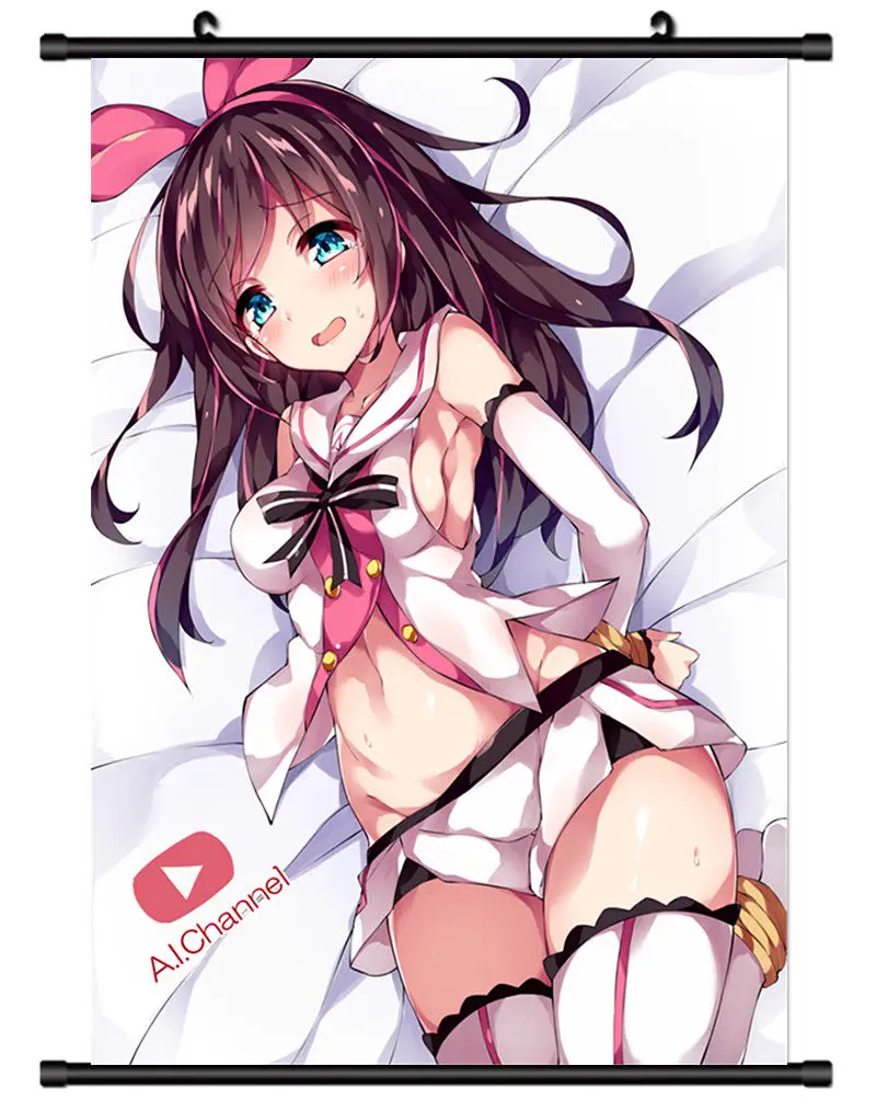 Аниме постер Kizuna Ai Декор настенный прокрутка Косплей 60x90 см | Дом и сад