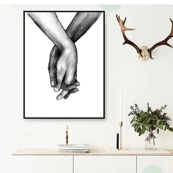Nordic Frameless Black And White Canvas Lover For Living Room Decorative Painting Holding Hands Wall Art Poster 1PC
Nordic Frameless Black And White Canvas Lover For Living Room Decorative Painting Holding Hands Wall Art Poster 1PC