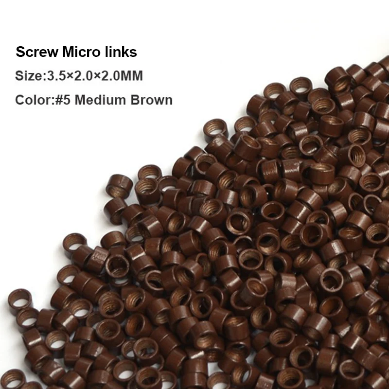 Screw Micro Rings 3.5*2.0*2.0MM 1000Pcs/Bottle #6 Medium Blonde Micro Ring Hair Extension Tools Micro Links Hair Extension
Screw Micro Rings 3.5*2.0*2.0MM 1000Pcs/Bottle #6 Medium Blonde Micro Ring Hair Extension Tools Micro Links Hair Extension