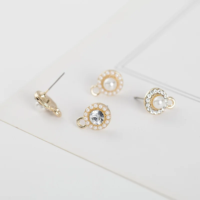 20 PCS 13*10mm Fashion Metal Alloy Gold Imitation Pearl Crystal Stud Earring Base Settings With a Loop For Jewelry Making
20 PCS 13*10mm Fashion Metal Alloy Gold Imitation Pearl Crystal Stud Earring Base Settings With a Loop For Jewelry Making