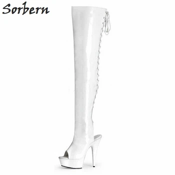 Sorbern Lace-Up Back Open Toe Boots Women Over The Knee 15Cm High Heel Platform Boots White Women'S Boots 2018 Women'S Shoes
Sorbern Lace-Up Back Open Toe Boots Women Over The Knee 15Cm High Heel Platform Boots White Women'S Boots 2018 Women'S Shoes
