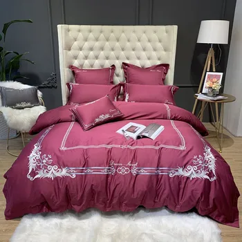 Luxury European Palace 80S Egyptian Cotton Bedding Set Royal Embroidery Wine Red Gray Duvet Cover Bed sheet Bed Linen Pillowcase
Luxury European Palace 80S Egyptian Cotton Bedding Set Royal Embroidery Wine Red Gray Duvet Cover Bed sheet Bed Linen Pillowcase