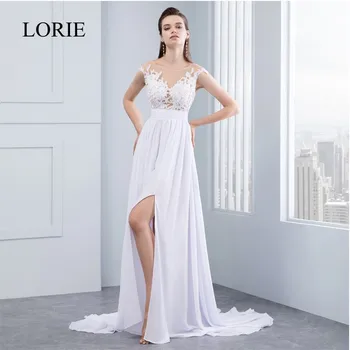 LORIE Beach Wedding Dresses 2017 Dress with Short Sleeve