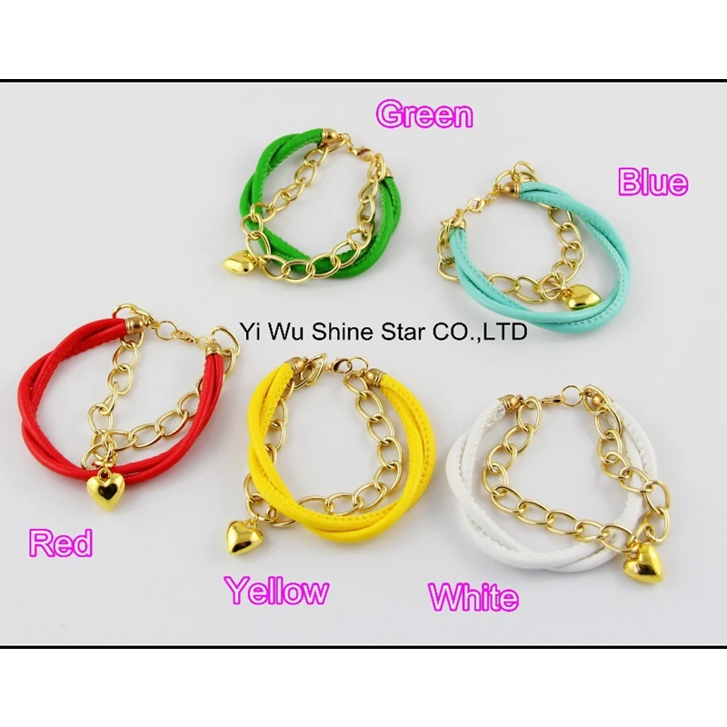CirGen,Vintage Women Charm Gold Color Chain Cross PU Leather Heart Pendants Cuff Bracelets And Bangles Jewelry,B11
CirGen,Vintage Women Charm Gold Color Chain Cross PU Leather Heart Pendants Cuff Bracelets And Bangles Jewelry,B11
