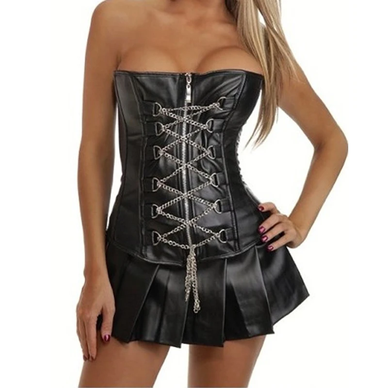 Sexy black corset bustier