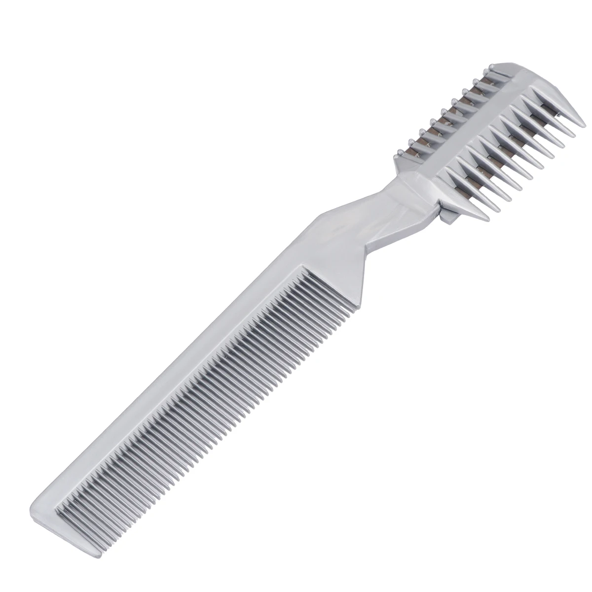 Mayitr Silver New Professional Barber Hair Cutting Razor Comb DIY Cutting Thinning Razor Comb For Salon Tool with Blade