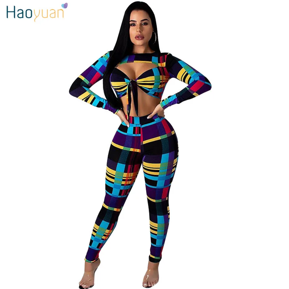 HAOYUAN Sexy 2 Piece Set Women Tracksuit Long Sleeve Crop Top and Pants Sweat Suits Club Matching Outfits Fall Two Piece Clothes
HAOYUAN Sexy 2 Piece Set Women Tracksuit Long Sleeve Crop Top and Pants Sweat Suits Club Matching Outfits Fall Two Piece Clothes