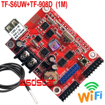 TF-S6UW+TF-908D 1M Temperature Sensor 1280*16 640*32 1*HUB08 & 2*HUB12 USB+WIFI Single & Dual color LED controller card
TF-S6UW+TF-908D 1M Temperature Sensor 1280*16 640*32 1*HUB08 & 2*HUB12 USB+WIFI Single & Dual color LED controller card