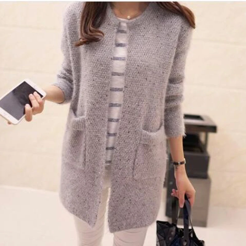 Women free shipping 2016 new Korean version of Women long sections mohair wool with pocket cardigan sweater
Women free shipping 2016 new Korean version of Women long sections mohair wool with pocket cardigan sweater