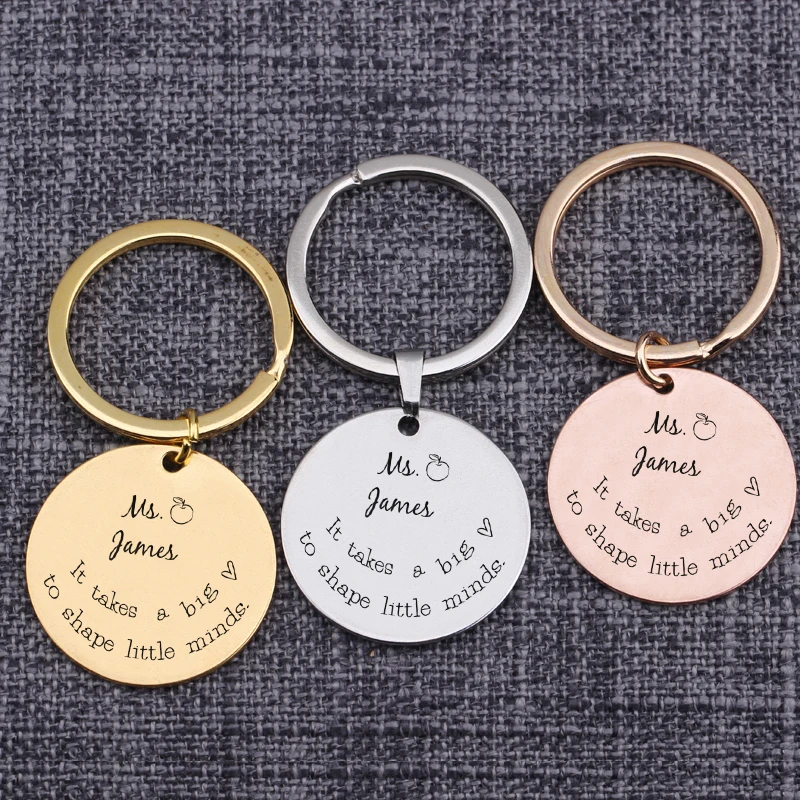 Cusom Keychain Teacher Name Engraving Keepsake It Takes A Big Heart To Shape Little Minds Round Piece Tag Keyrings Key Holder
Cusom Keychain Teacher Name Engraving Keepsake It Takes A Big Heart To Shape Little Minds Round Piece Tag Keyrings Key Holder