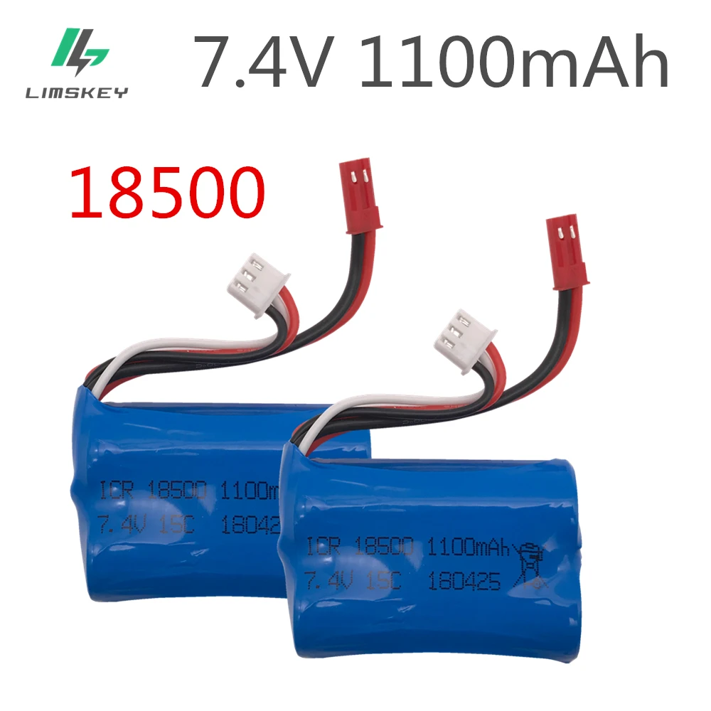 2 шт. 7 4 V 1100 mAH литий-полимерный Батарея для Huanqi 827 871 MJX T10 T11 T34 7012 RC лодка Lipo мА/ч 15C 18500