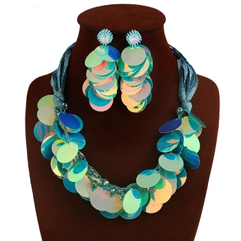DiLiCa Handmade Jewelry Sets for Women Sequins Ribbon Charms Bib Statement Necklace Earrings Set Dangle Earring Costume Necklace
DiLiCa Handmade Jewelry Sets for Women Sequins Ribbon Charms Bib Statement Necklace Earrings Set Dangle Earring Costume Necklace