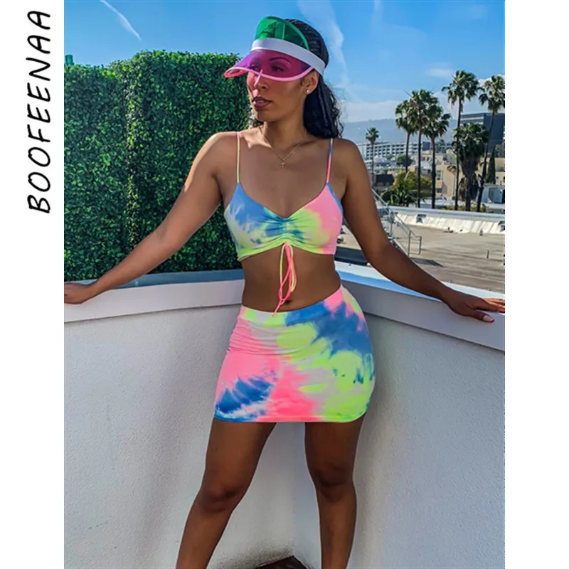 BOOFEENAA Rainbow Neon Tie Dye Sexy Two Piece Skirt Set Summer Fashion Clothes for Women Matching Sets Cute Club Outfits C83-I72
BOOFEENAA Rainbow Neon Tie Dye Sexy Two Piece Skirt Set Summer Fashion Clothes for Women Matching Sets Cute Club Outfits C83-I72